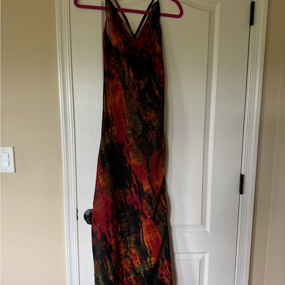 NastyGal Cowl Tie Dye Maxi Dress w/ Headscarf